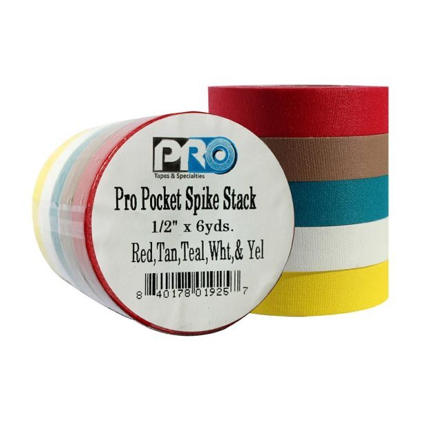 1/2″ x 6 yds Pro Pocket Spike Tapes (Stack) Bright Matte